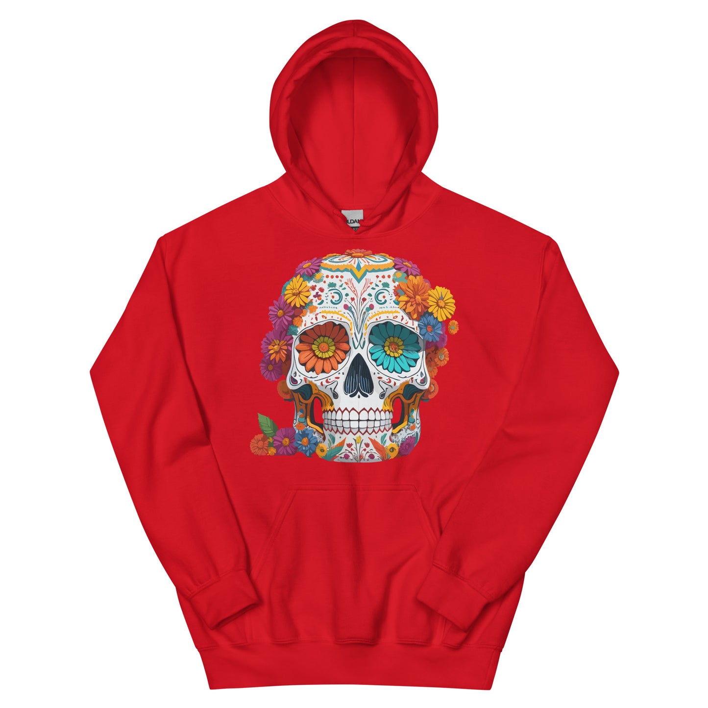 Mexican Skull red Ladies Hoodie