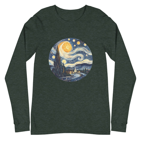Starry Night Van Gogh Ladies Long Sleeve Shirt
