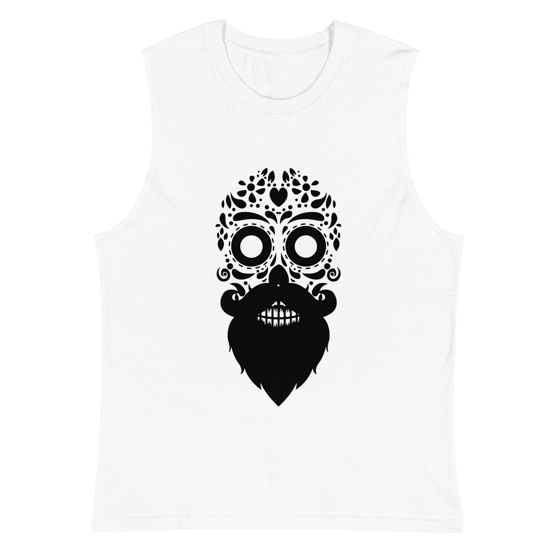 Sugar Skull Beard Unisex Muscle Shirt
