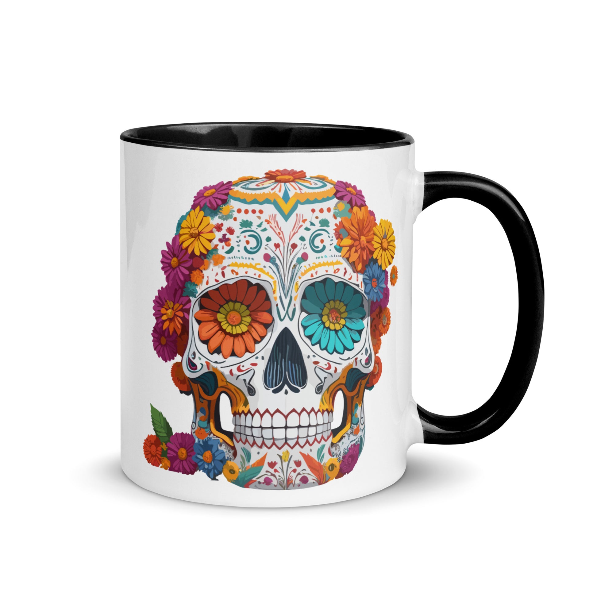  Floral Skull Colored Coffee Mug