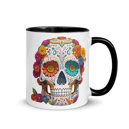  Floral Skull Colored Coffee Mug