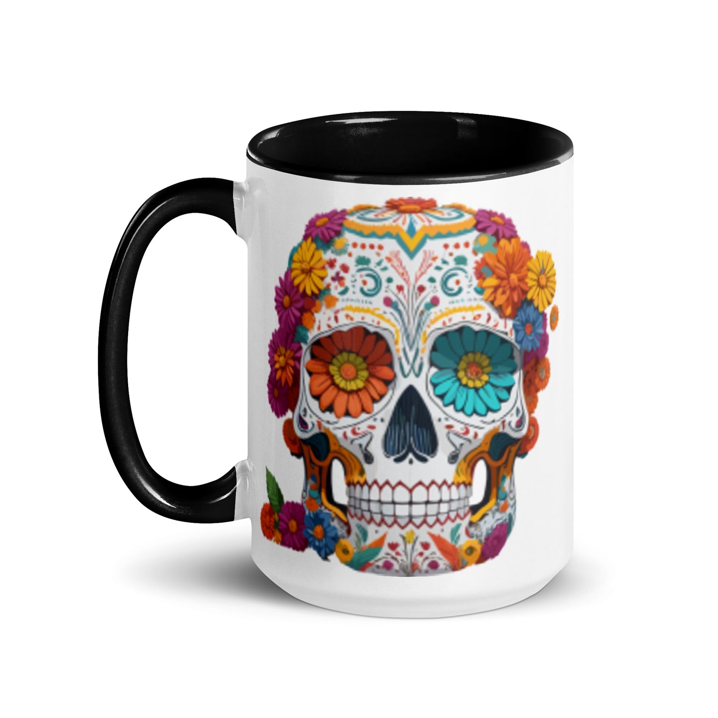 Mexican Floral Skull Coffee Mug