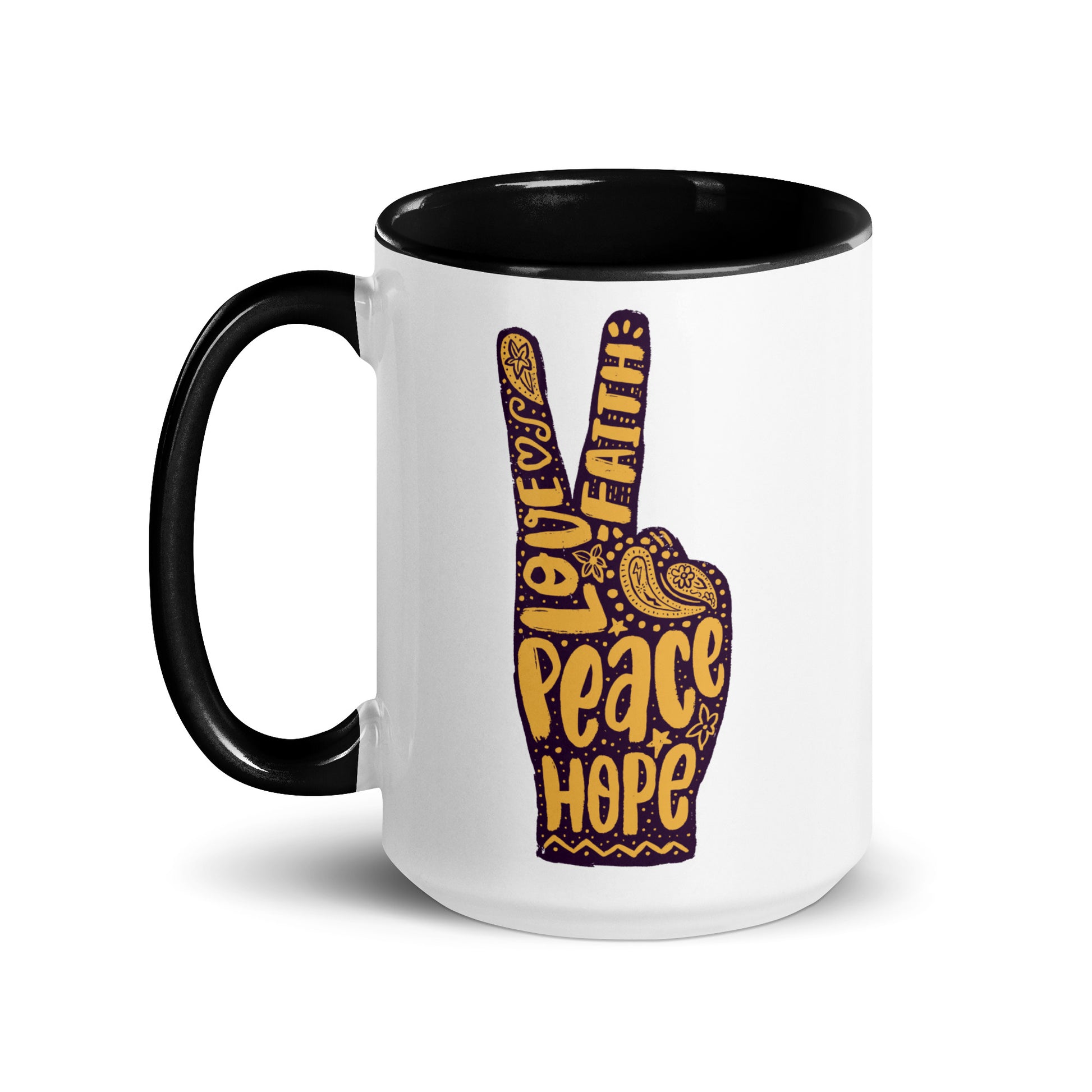 Love, Faith, Hope, Peace Sign Color Coffee Mug