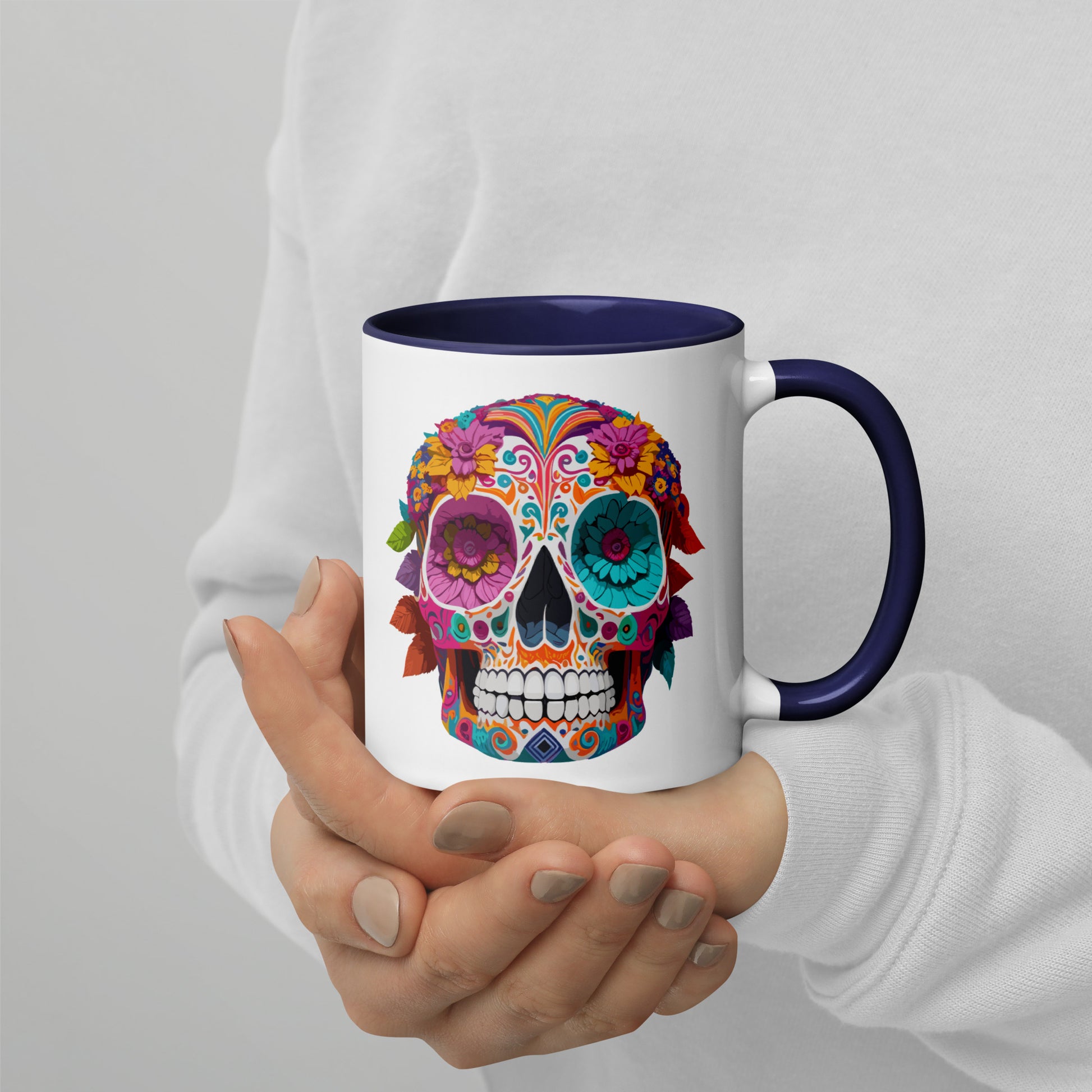 day of the dead color coffee cup