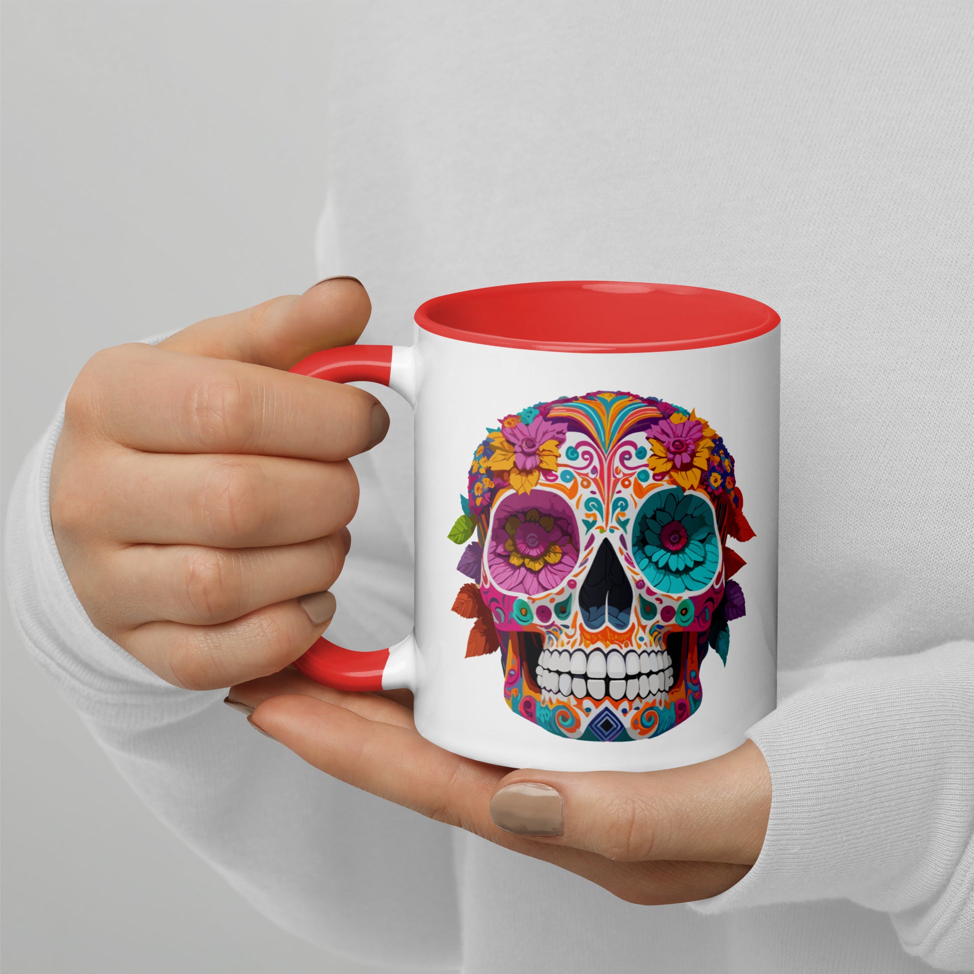 dia de los muertos red coffee mug