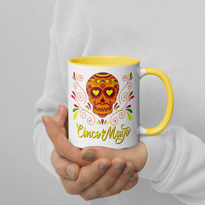 Cinco De Mayo Floral Sugar Skull Color Coffee Mug