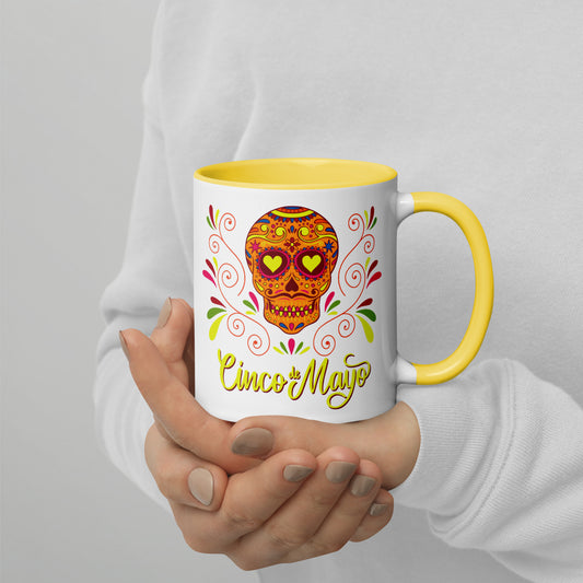 Cinco De Mayo Floral Sugar Skull Color Coffee Mug
