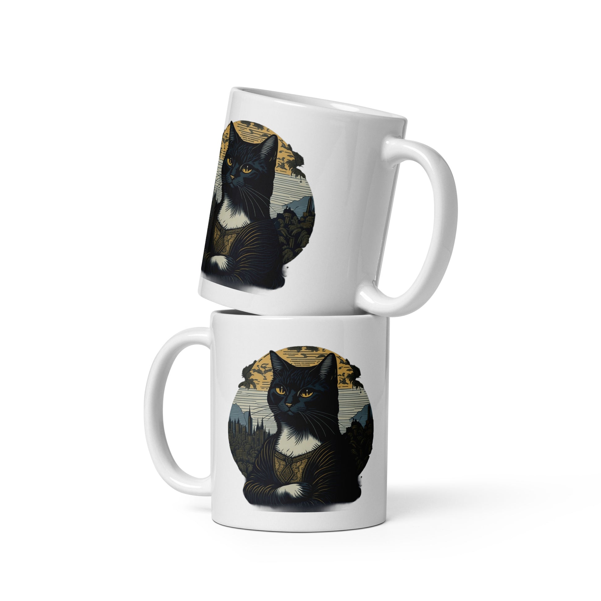 Cat Mona Lisa Coffee Cup