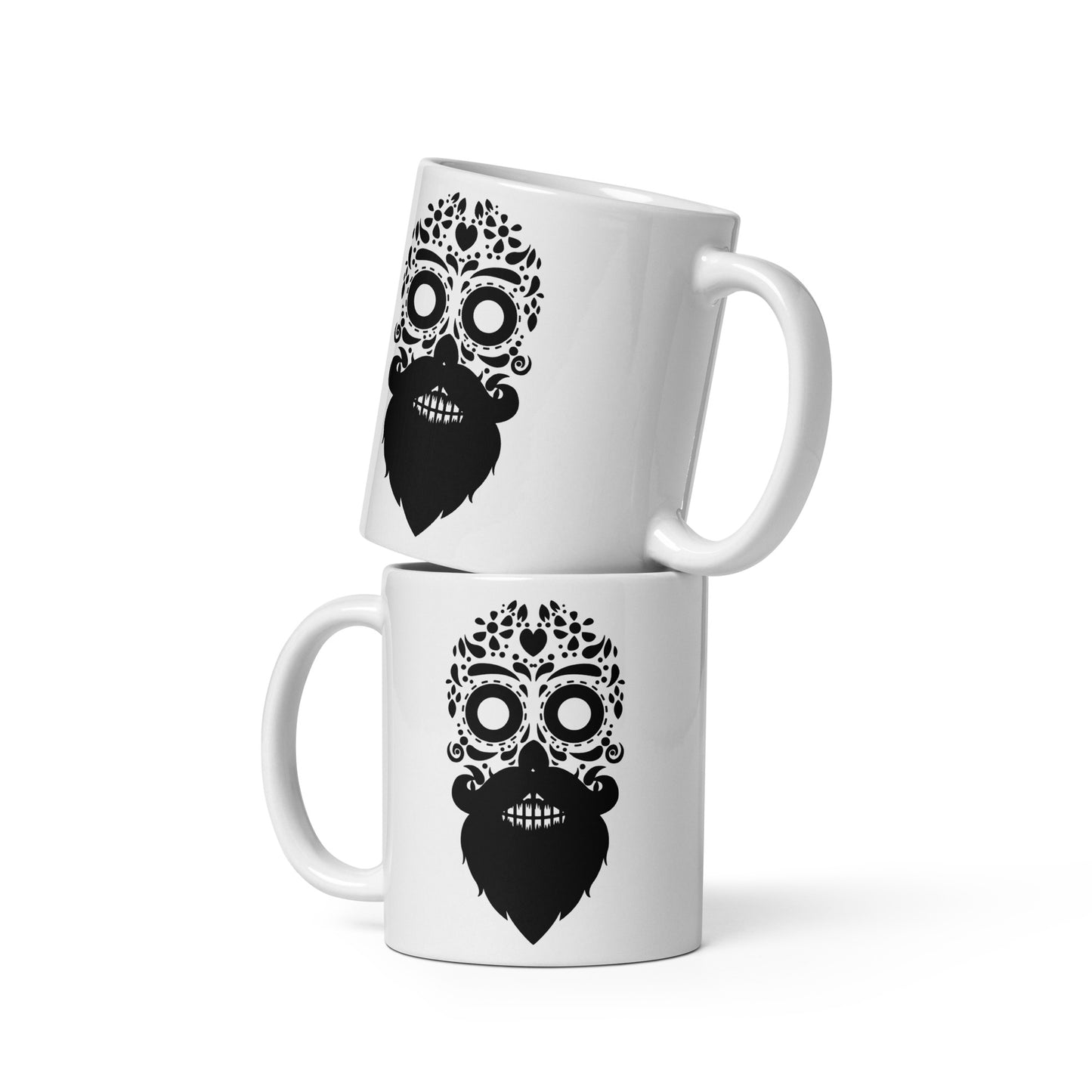 Bearded Sugar Skull Coffee Cup