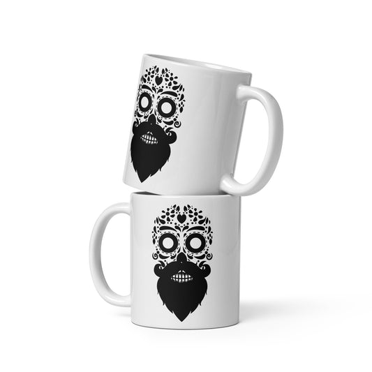 Bearded Sugar Skull Coffee Cup