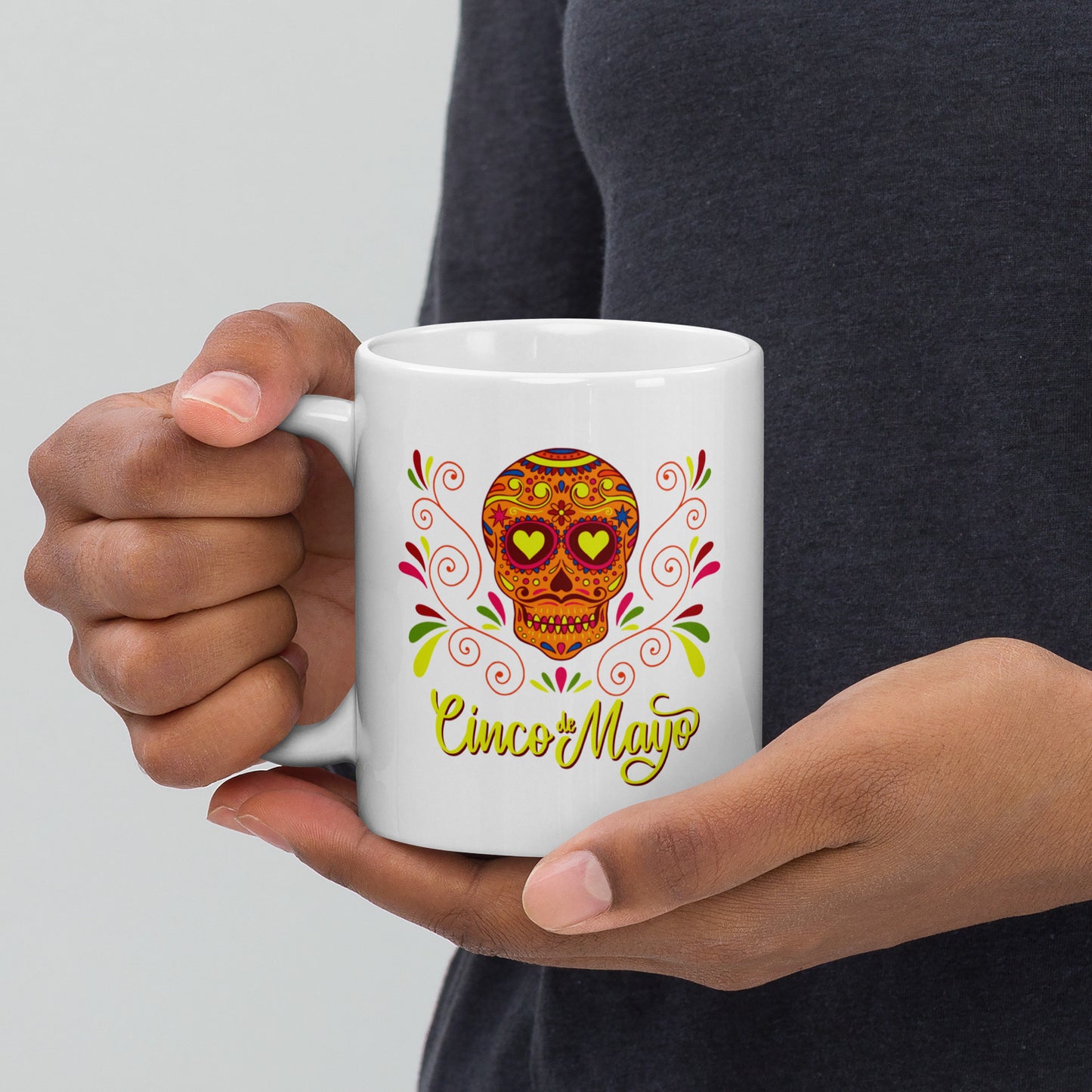 Cinco De Mayo Floral Sugar Skull Coffee Cup