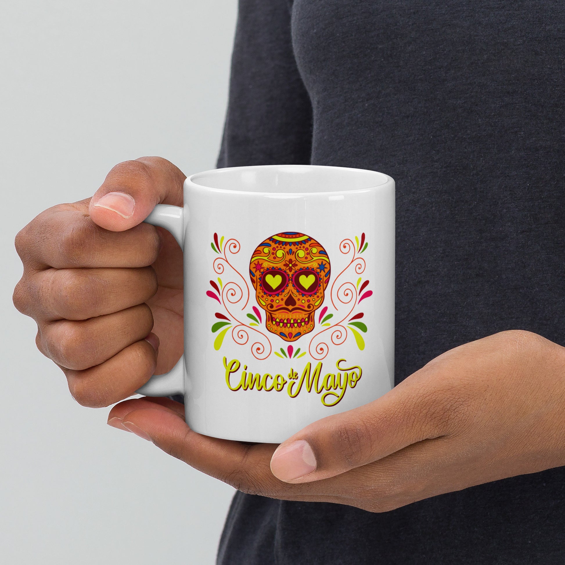 Cinco De Mayo Floral Sugar Skull Coffee Cup