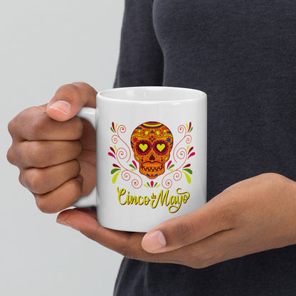 Cinco De Mayo Floral Sugar Skull Coffee Cup