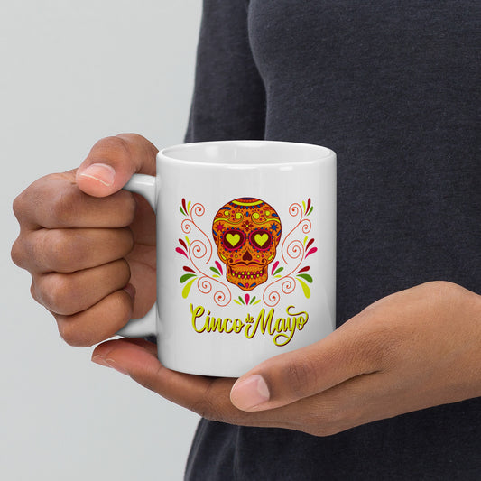 Cinco De Mayo Floral Sugar Skull Coffee Cup