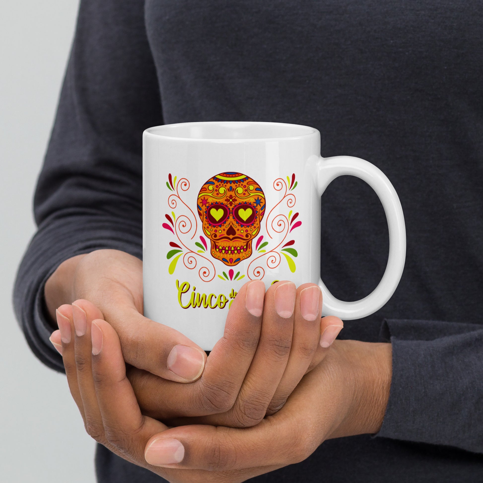 Floral Sugar Skull Coffee Cup
