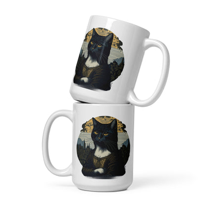 Cat Mona Lisa Coffee Cups