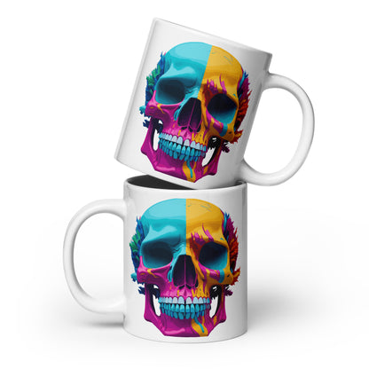 lsd color skull mug