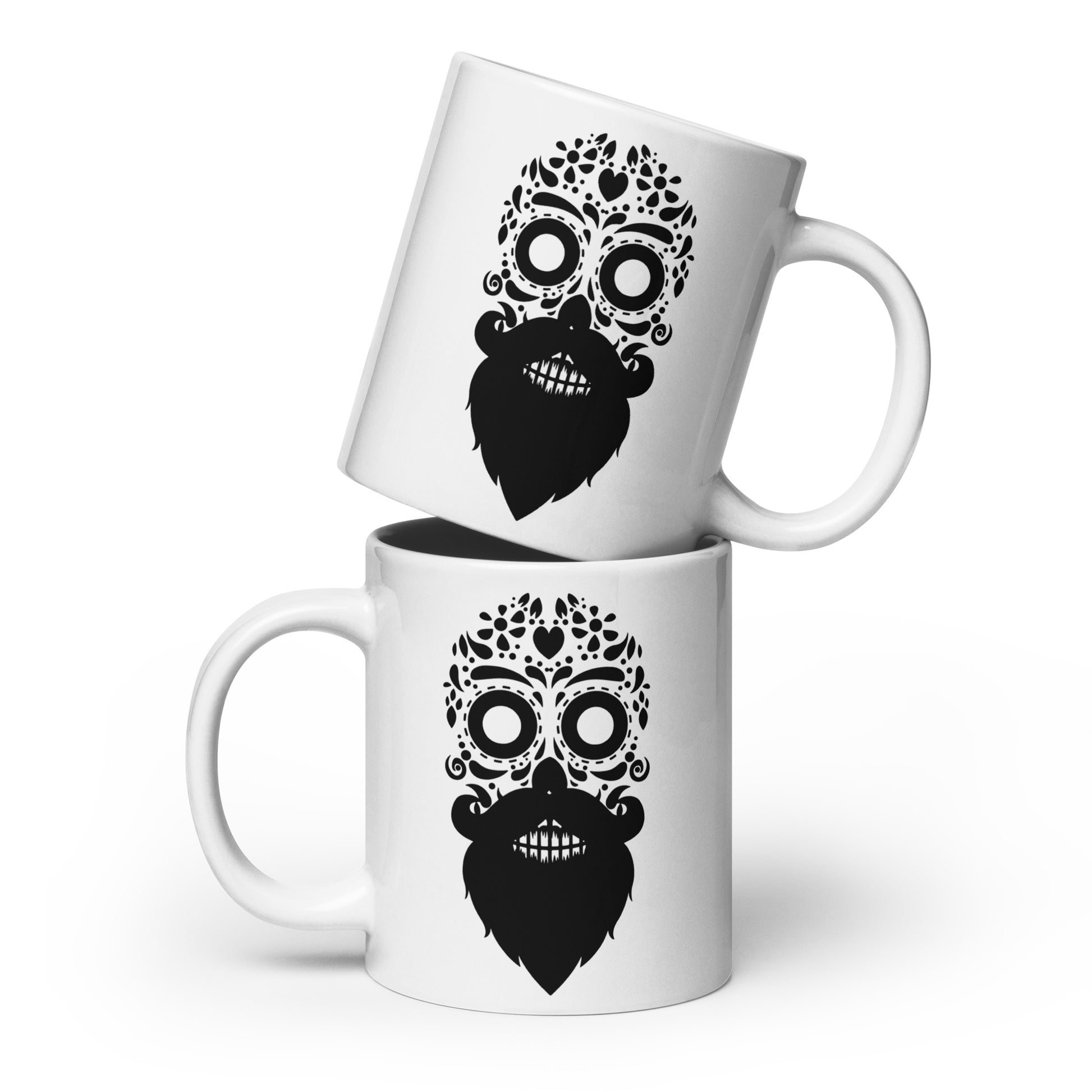 Bearded Sugar Skull Coffee Cups