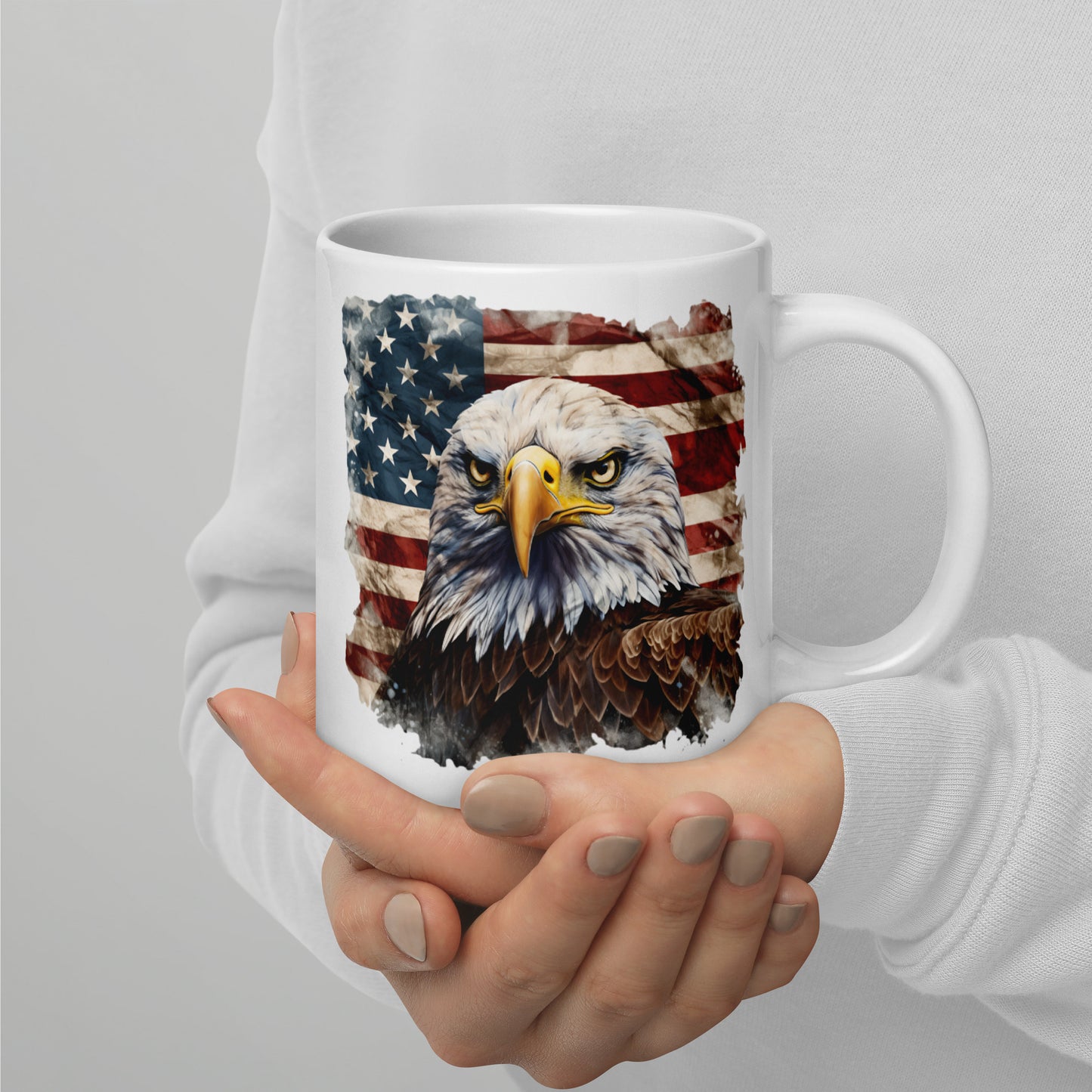 American Eagle & USA Flag Coffee Cups