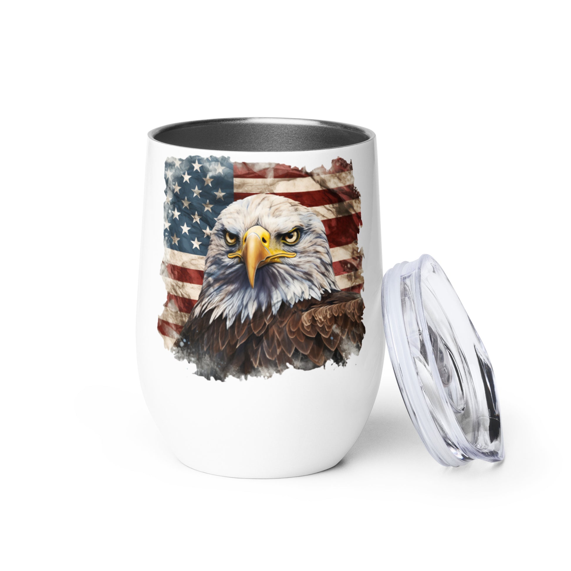 American Bald Eagle Wine Tumbler