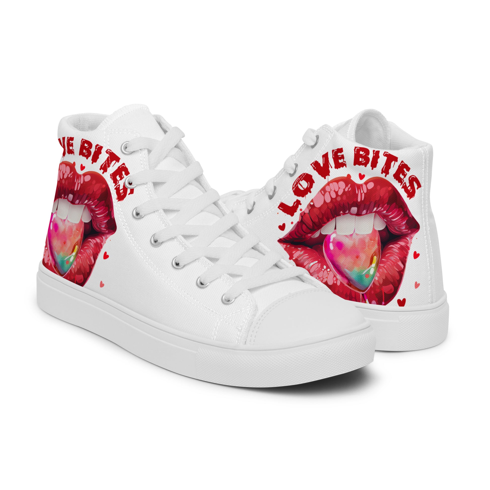 Love Bites Lips Ladies High Top Shoes