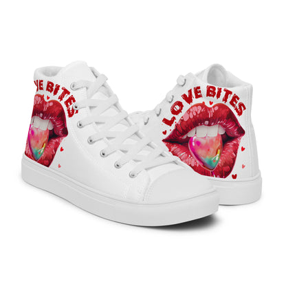 Love Bites Lips Ladies High Top Shoes