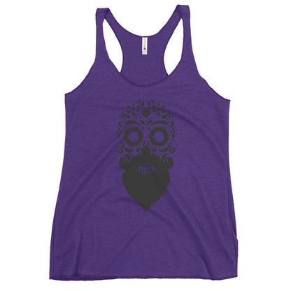 Bearded Sugar Skull Ladies Tank Top