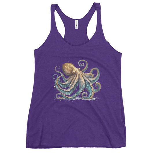 Octopus Kraken Ladies Racerback Tank Top