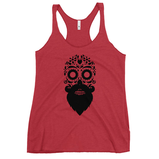 Bearded Sugar Skull Racerback Tank Top