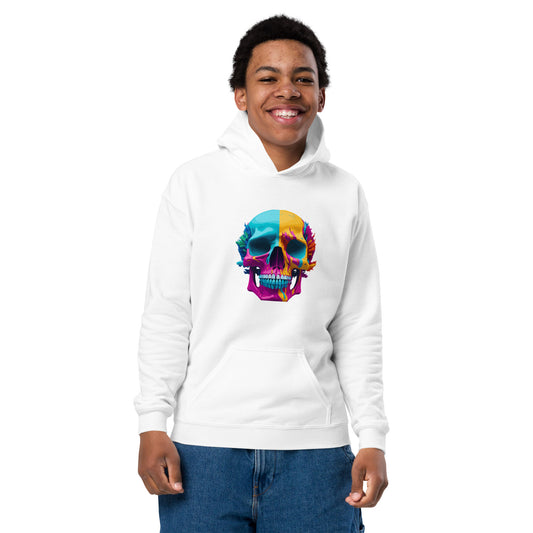 color skull youth hoodie