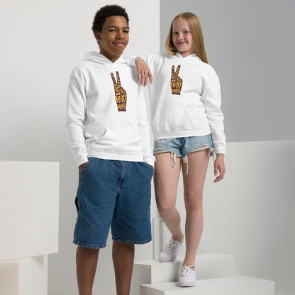 hand peace sign youth hoodie