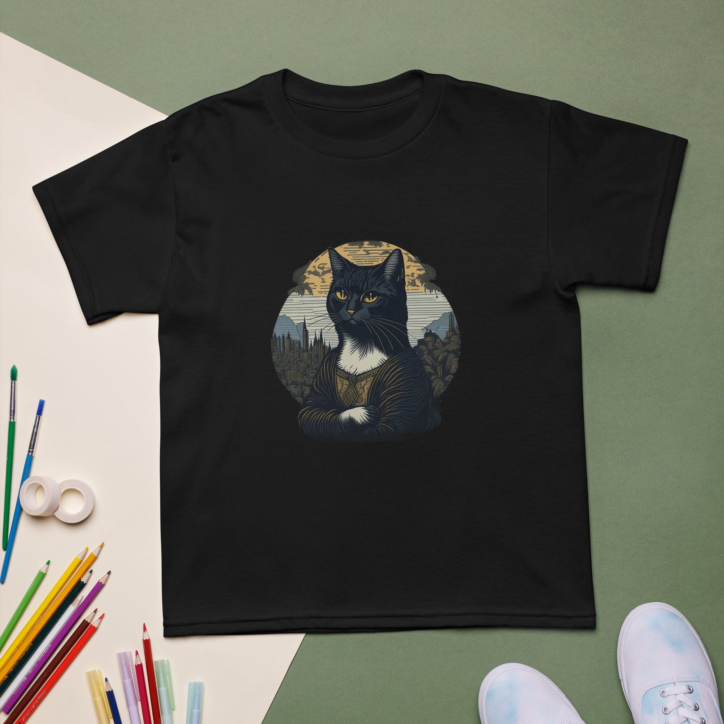 Cat Mona Lisa Youth T-Shirt