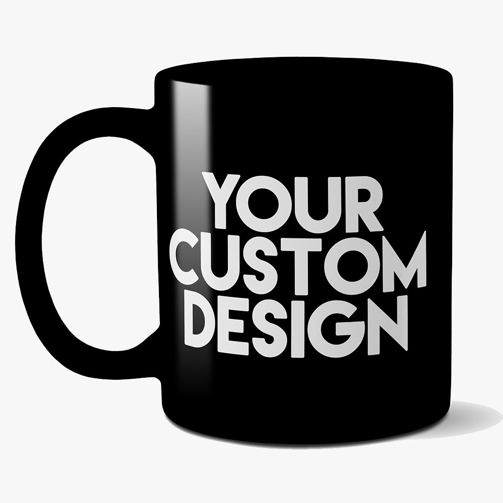 custom printed black coffee mug
